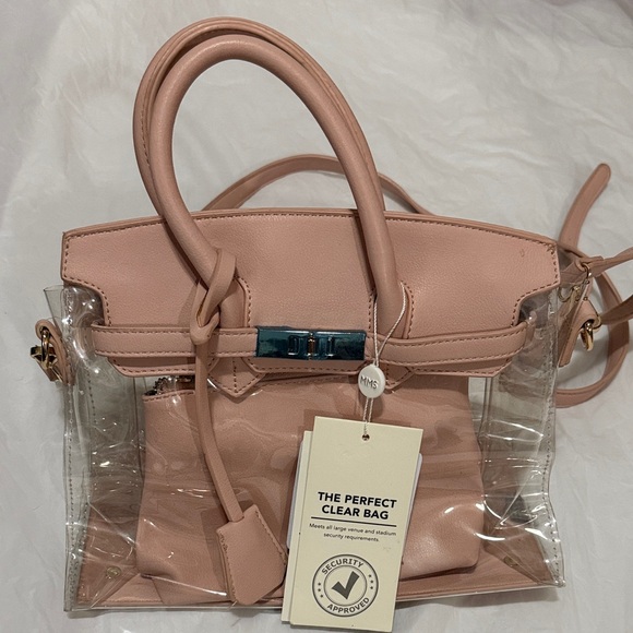 MMS Design Studio Blush Pink Clear Satchel NWT - Picture 1 of 4